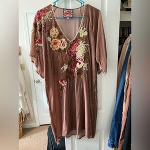 Johnny Was Embroidered Floral Dress